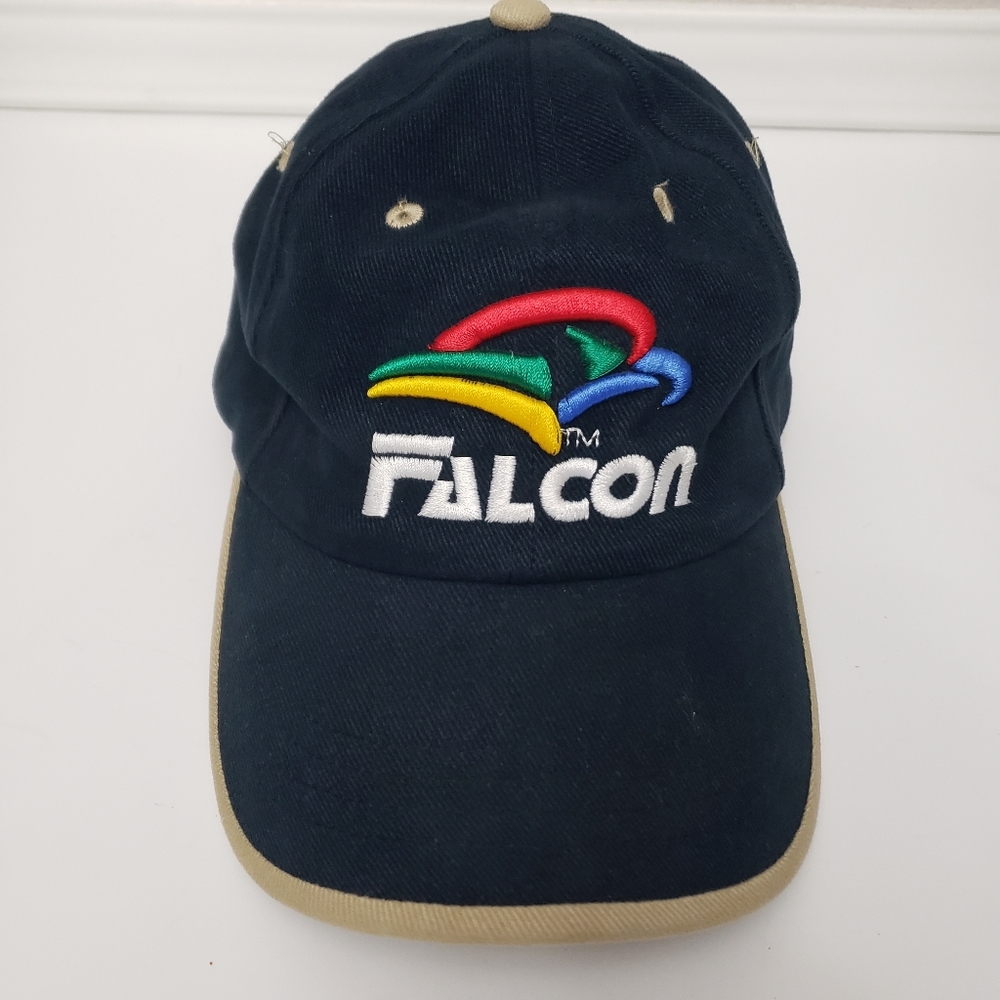 Vintage Falcon Mens Baseball Cap Hat Embroidered Adjustable Hook And Loop